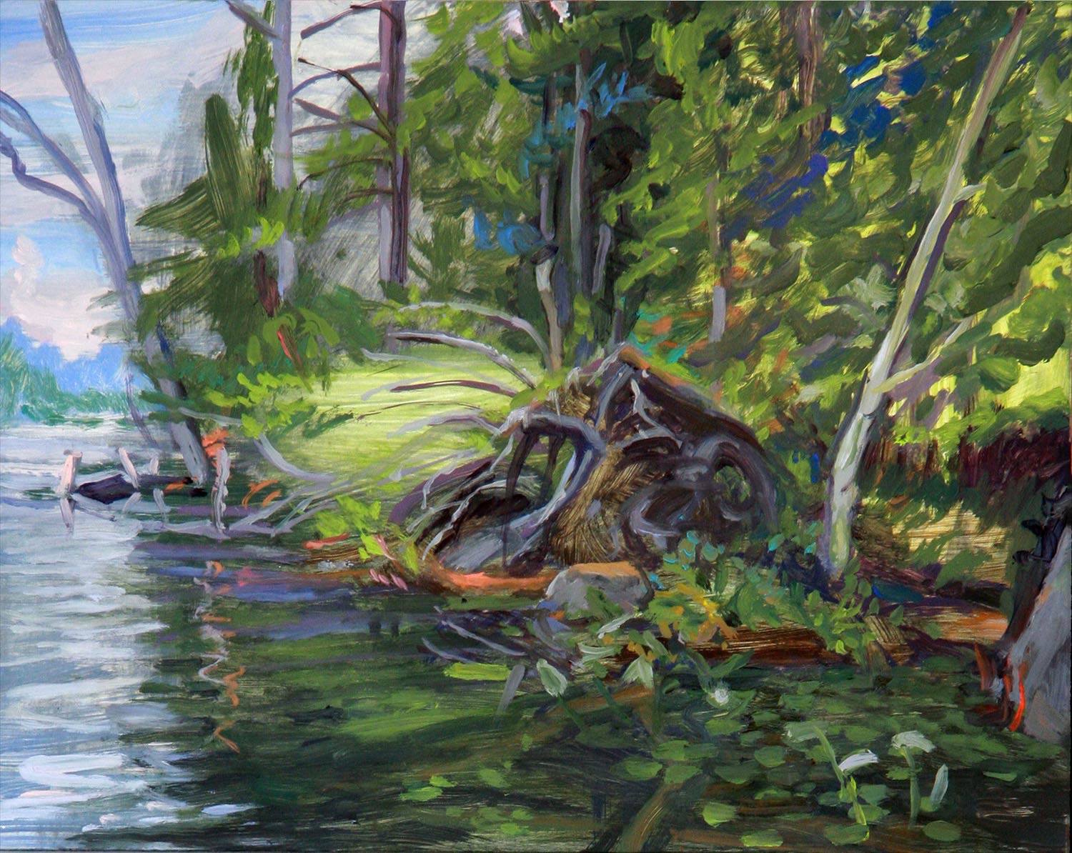 Adirondack shore 11 x 14 in. oil on wood 2016