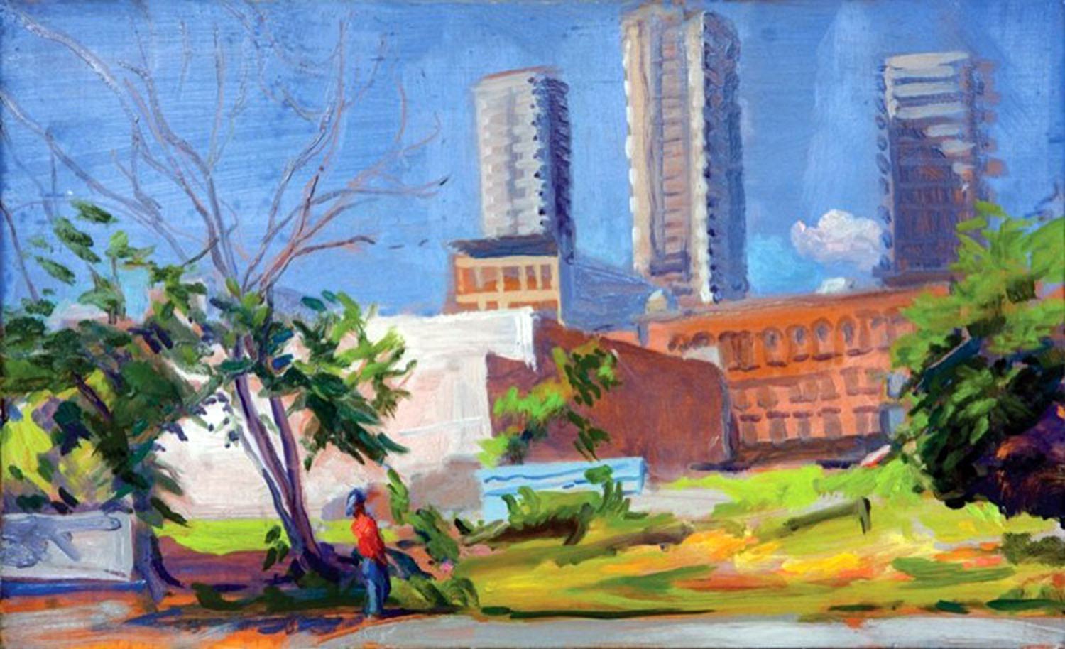 TainoTowers 12 x 16 in. oil on wood 2004